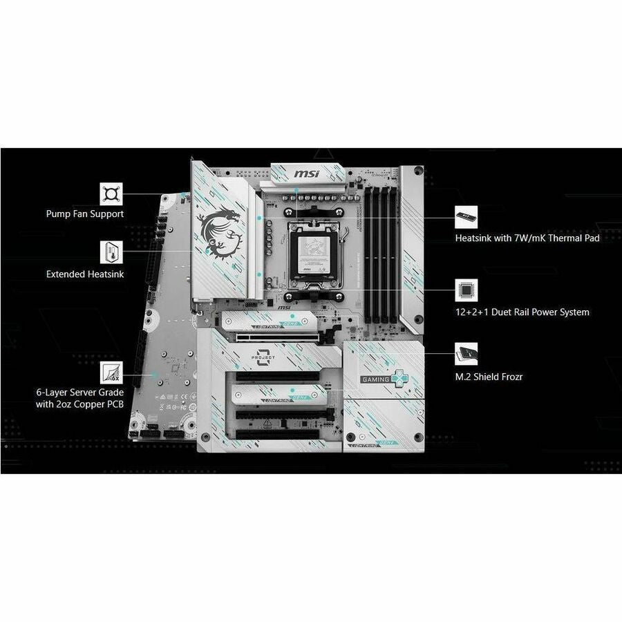 MSI B850 GAMING PLUS WIFI PZ Gaming Desktop Motherboard - AMD B850 Chipset - Socket AM5 - ATX MSI B850 GAMING PLUS WIFI PZ Gaming Desktop Motherboard - AMD B850 Chipset - Socket AM5 - ATX